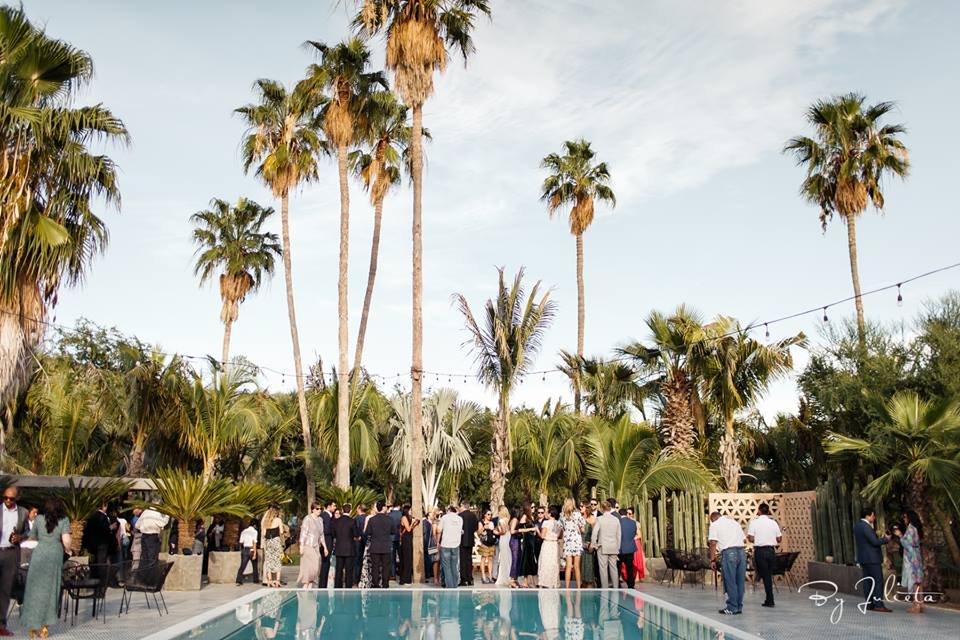 Cocktail Hour at Acre Baja Wedding by Cabo Wedding Services and desgined by Jesse Wolff