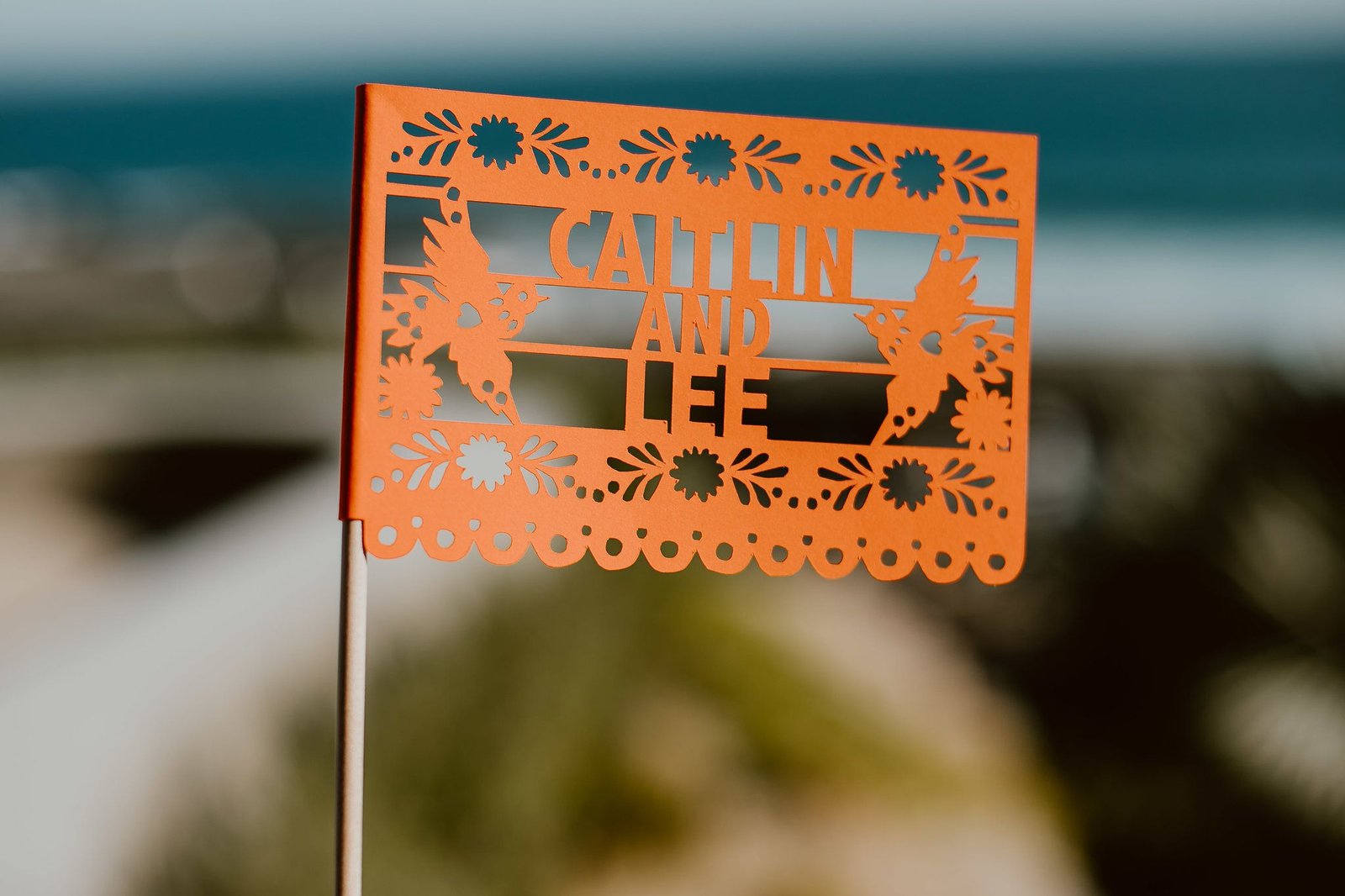 Wedding Details with Papel Picado personalized for the Bride and Groom