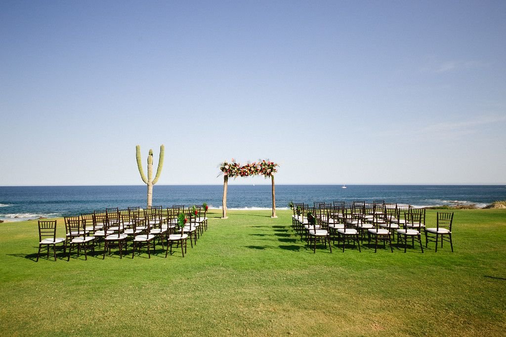 Ceremony setup in front of the Sea of Cortez in Los Cabos, MExico. Wedding Designed and planned by Cabo Wedding Services