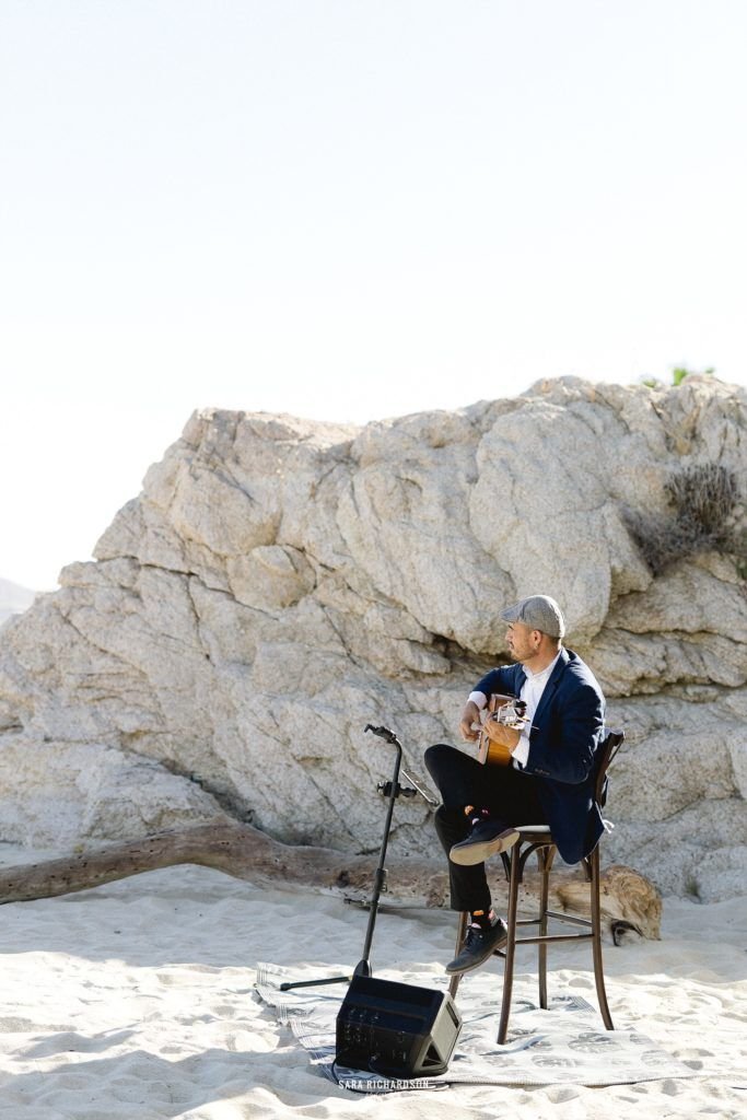 Francisco ala Torre playing Flamenco Guitarist on the beach for the ceremony. Such a great touch to have live music.