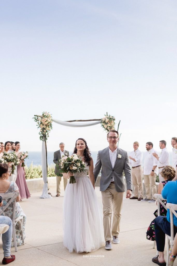 Bride and Groom at the Cape after their ceremony and just being pronounced Husband and Wife. Wedding Planning done buy Jesse Wolff and Cabo Wedding Services