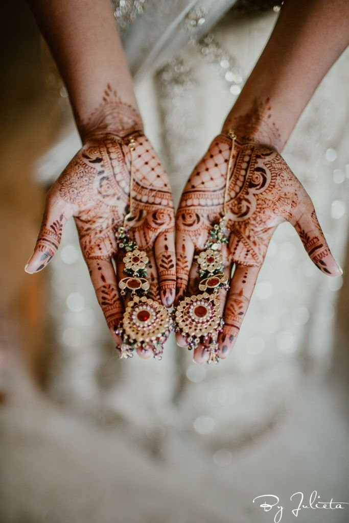 Brides Jewerly and henna that she wore for her Indian Wedding that took place in Los Cabos Mexico.