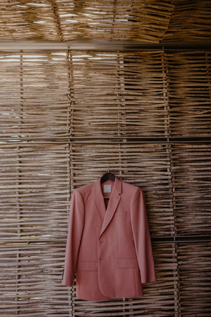 Groom's Suit during the getting ready in Los Cabso Mexico